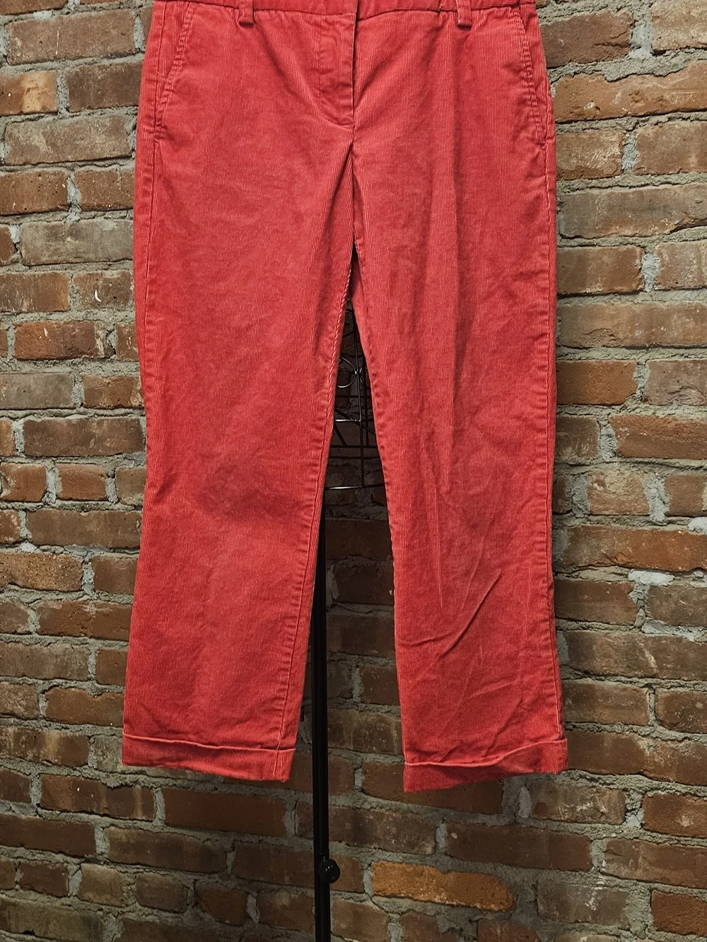 J. Crew Red Corduroy Ankle Pants With Cuffs